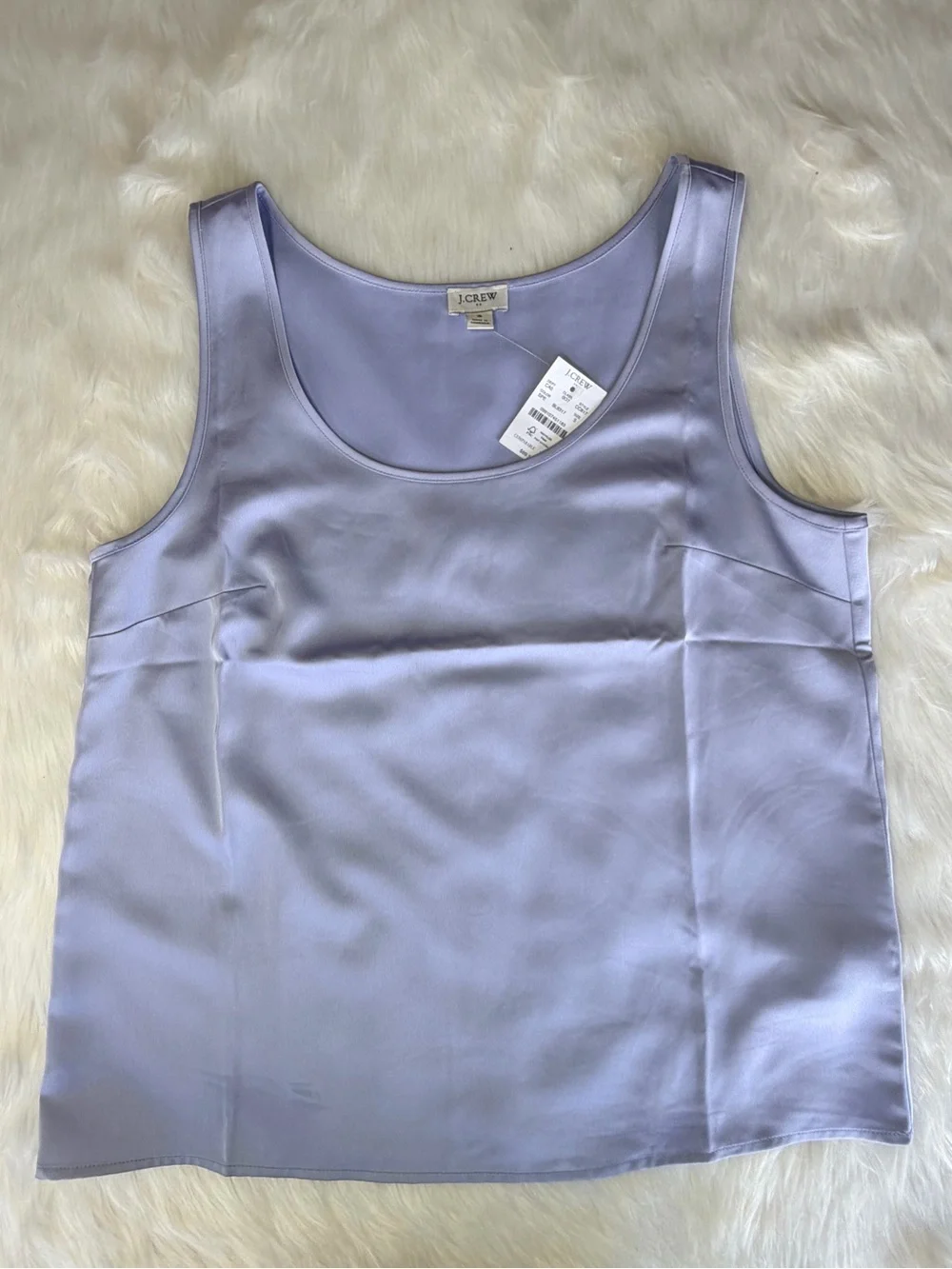NWT J.Crew Satin Scoop Neck Tank Top Sz S Periwinkle Blue
